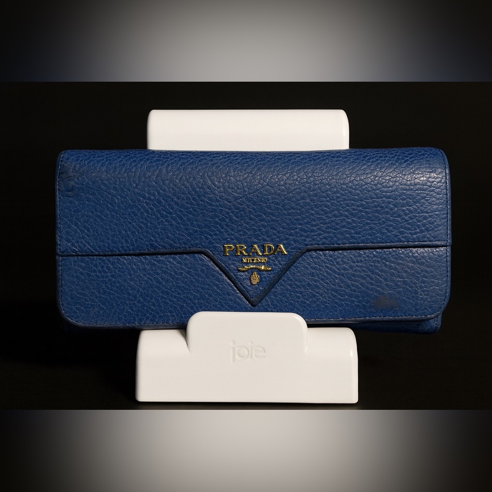 Prada Royal Blue Leather Clutch
